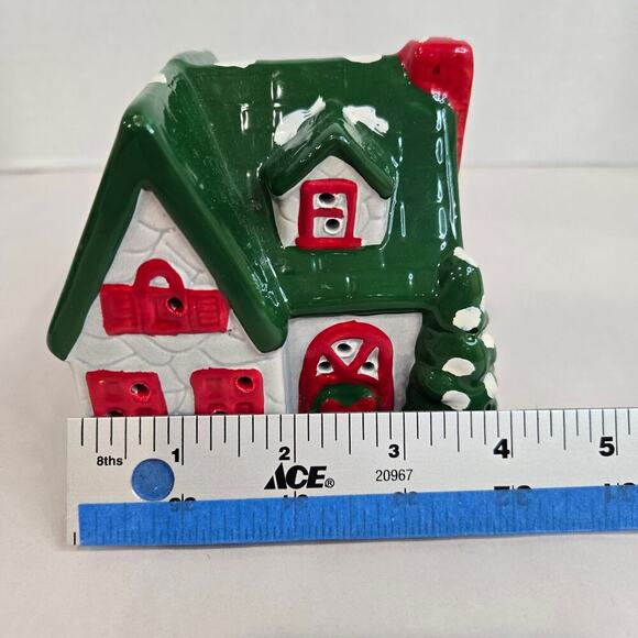 VTG 90s Pacific Rim Electrified Grey Stone House 6657 Christmas Village Ceramic - Picture 7 of 10